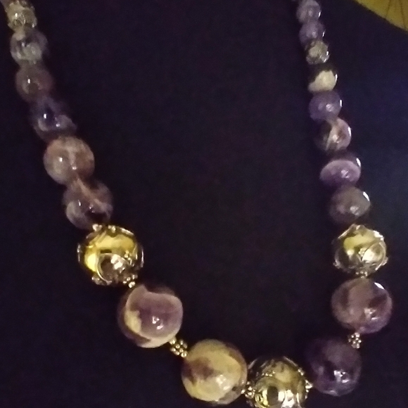 ❤️🎁 925 S/S Chevron Amethyst Graduated 28" Necklace Genuine & Beautiful! 😯 - Picture 6 of 15